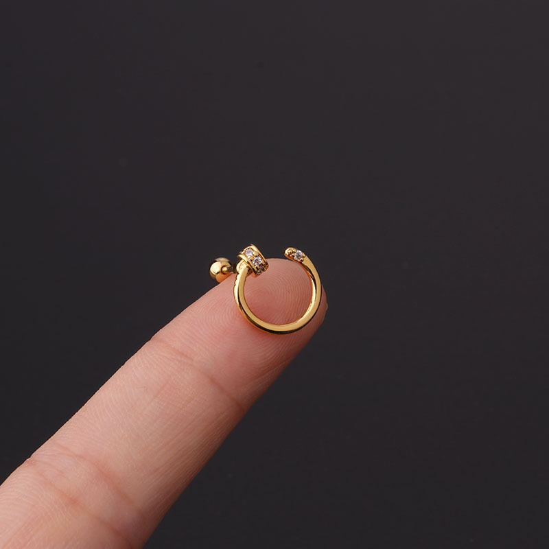 Ear Cartilage Rings & Studs Geometric Copper Plating Artificial Gemstones display picture 10