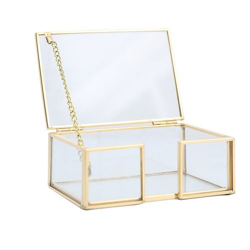 Desk Name Card Box Business Card Holder Desktop Metal Brass Personalized Glass Name Card Stand Creative Trade Show Gift