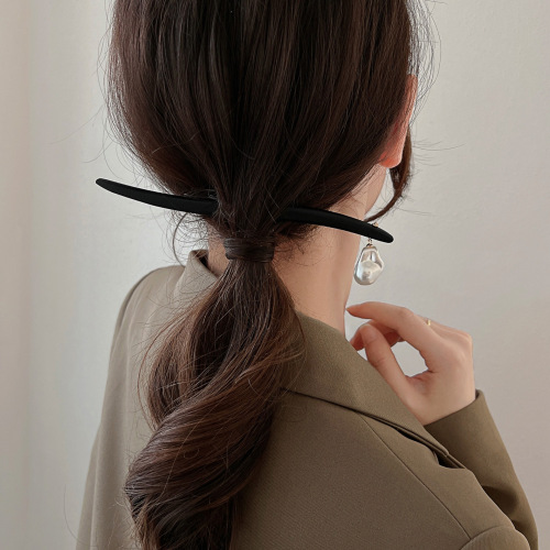 Chinese-style hairpin, simple, modern and high-end, pearl pendant, wooden hairpin, ancient style Hanfu, daily hairpin, hairpin