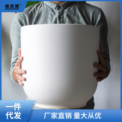 景德鎮特大號黑白色陶瓷花盆簡約陽台室內地面種植髮財樹綠植薑茶