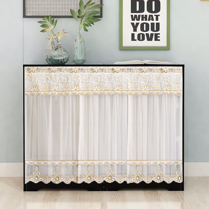 Cabinet Curtain Cloth Self-Adhesive Kitchen Household Dust-Proof Curtain Can Be Customized Sideboard Shoe Cabinet Bookcase Partition Door C^