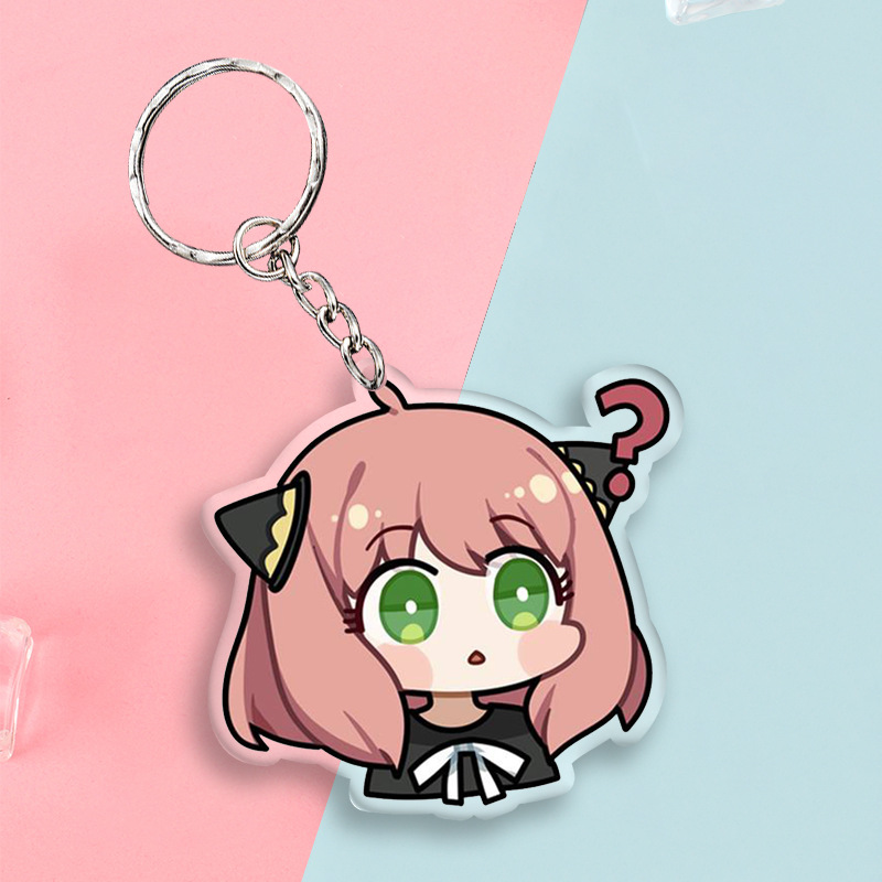 Llavero de acrílico para dibujar pequeños regalos personalizados de doble capa de bricolaje pequeño colgante lindo dibujos animados anime joyería creativa