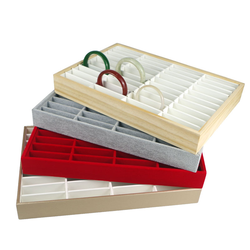 Jewelry bracelet display tray 40-bit jewelry Jade packaging box bracelet storage grid display shelf props