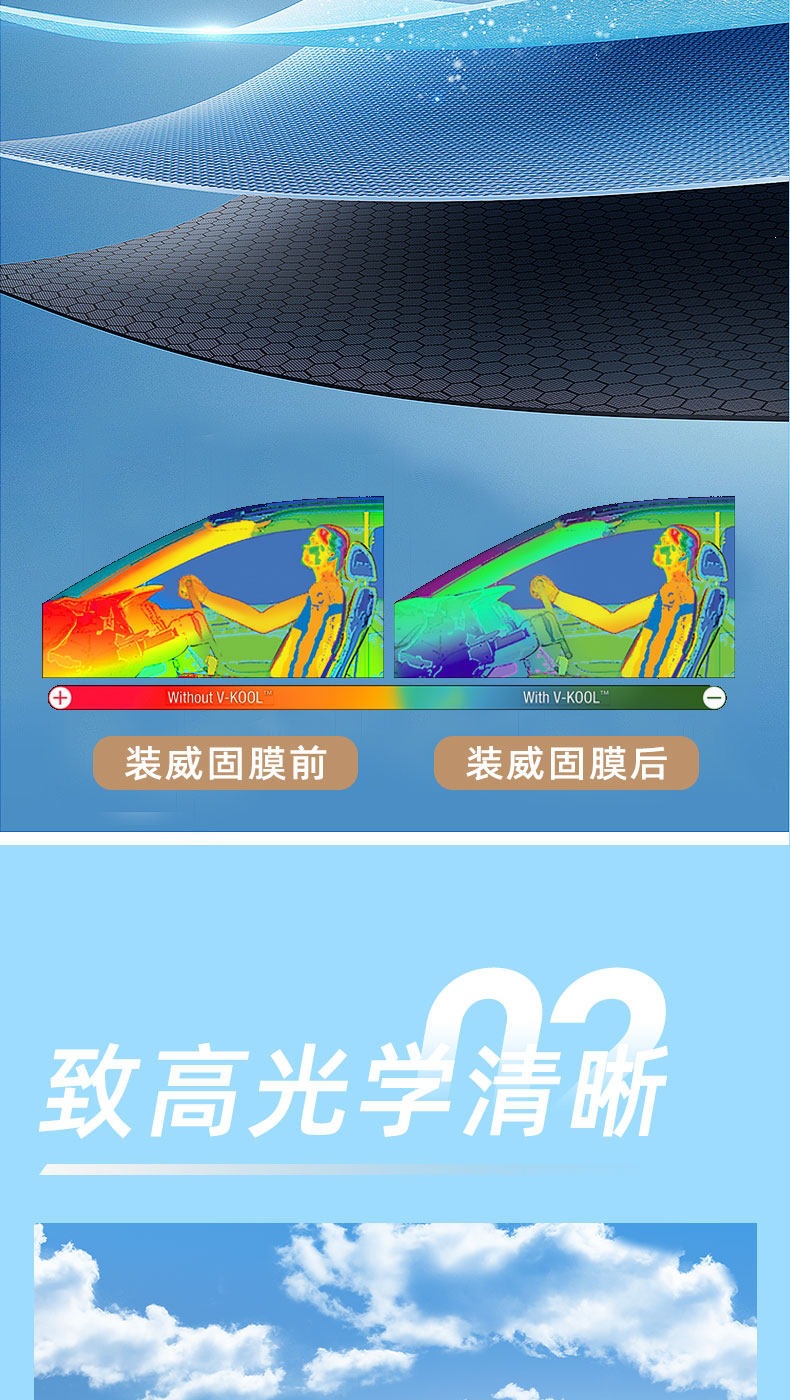 V-Kool Vk70+ Yunqi Car Film, Full Car Film, Glass Film, Car Solar Film, Car Window Sun Protection and Heat Insulation Film