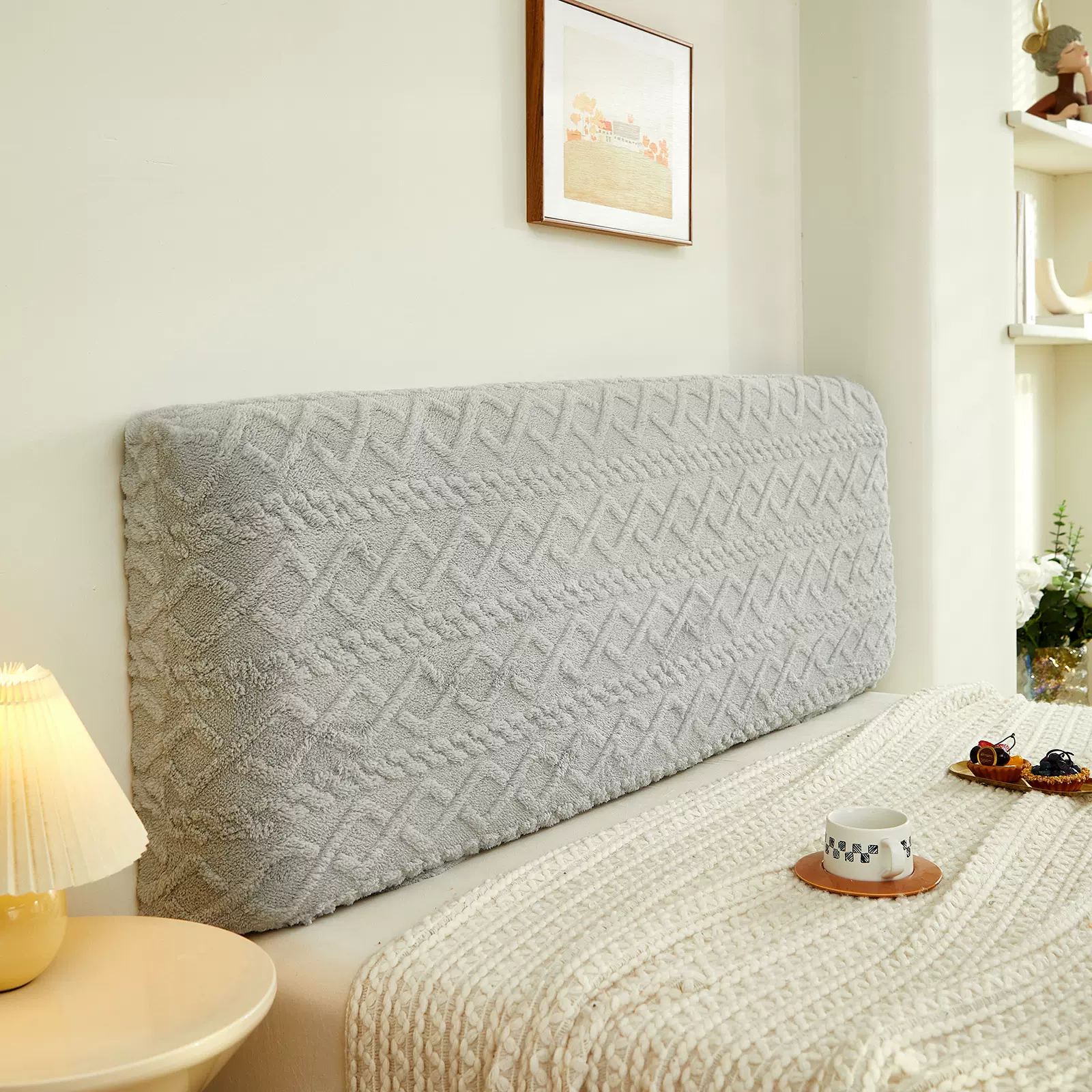 床头保护套全包可拆洗床罩防尘遮灰简约风弹力床头套罩软包高级感