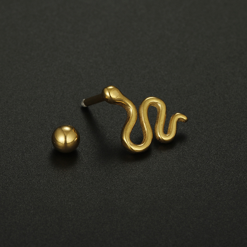 Unisex Gender Plating Design 1 Piece Halloween Cool Style Snake Spider Plating Titanium Steel Ear Studs