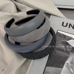 黑灰系列发箍法式小香风纯色海绵发卡增高颅顶百搭气质头箍头饰女