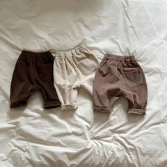 韓国版ins春秋モデル純色ズボンカジュアルシンプル子供ズボン男女赤ちゃん綿ズボン重要百合洋気ズボン