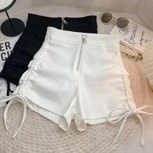 抽绳显瘦高腰黑色短裤子大码女装夏季新款韩版修身百搭阔腿热裤