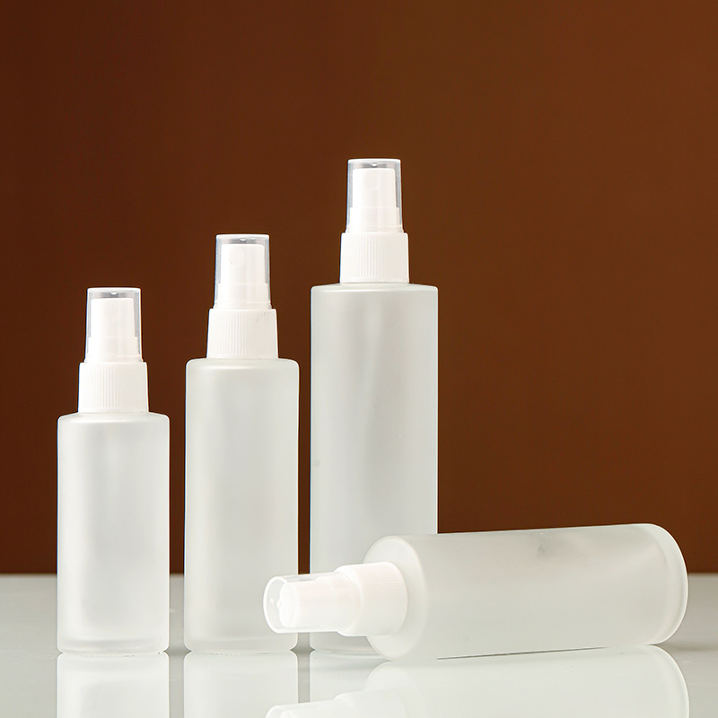 白い蒙砂スプレーボトルガラス押しローションボトル化粧品分注ボトル空ボトル小サンプルボトル20ml 30ml|undefined