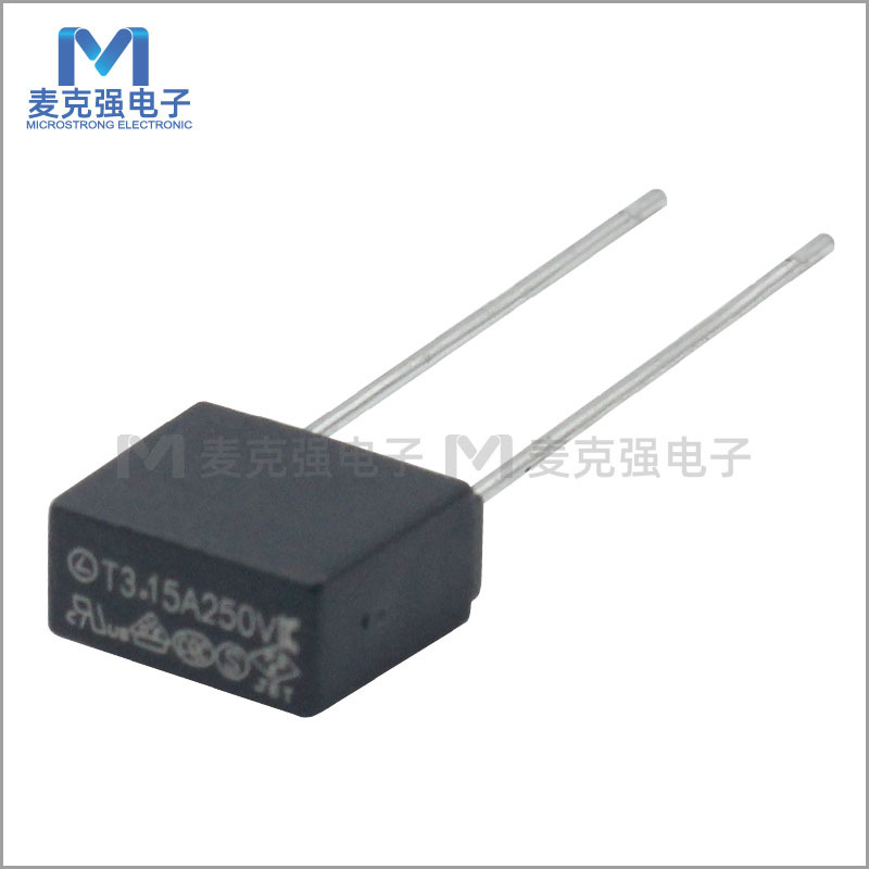 良胜方形塑封保险丝 慢断SMT T3.15A/250V散装黑色超小型方形