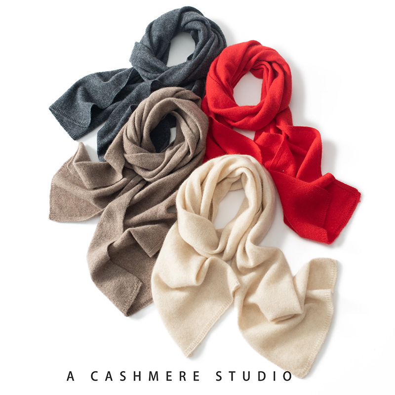 秋冬新款舒适保暖中长款围巾高档山羊绒围脖防寒御冷女护颈披肩