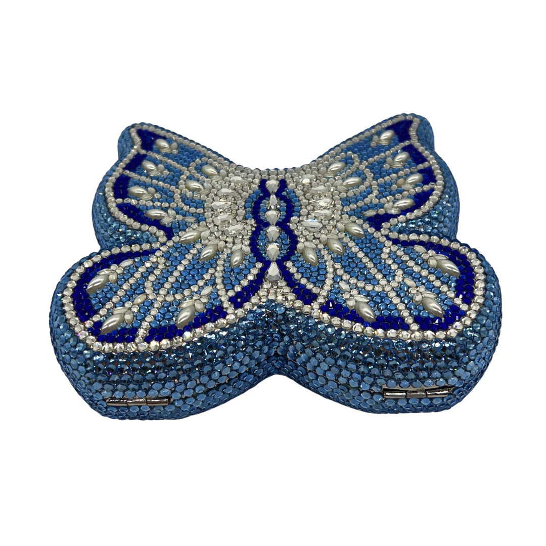 Clutch nữ đính đá cao cấp hình bướm dạ hội — Phấn màu, màu hồng, màu vàng, màu xanh nhạt chi tiết 6