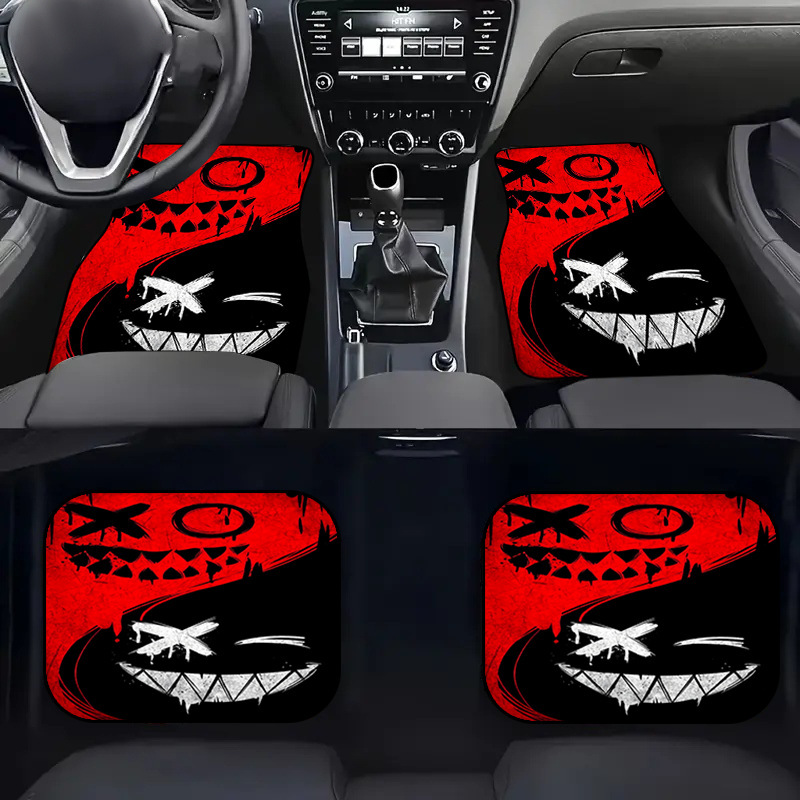 Cross-border bestseller Temu Amazon car mat four-piece set vintage print car top layer protective floor mat wholesale