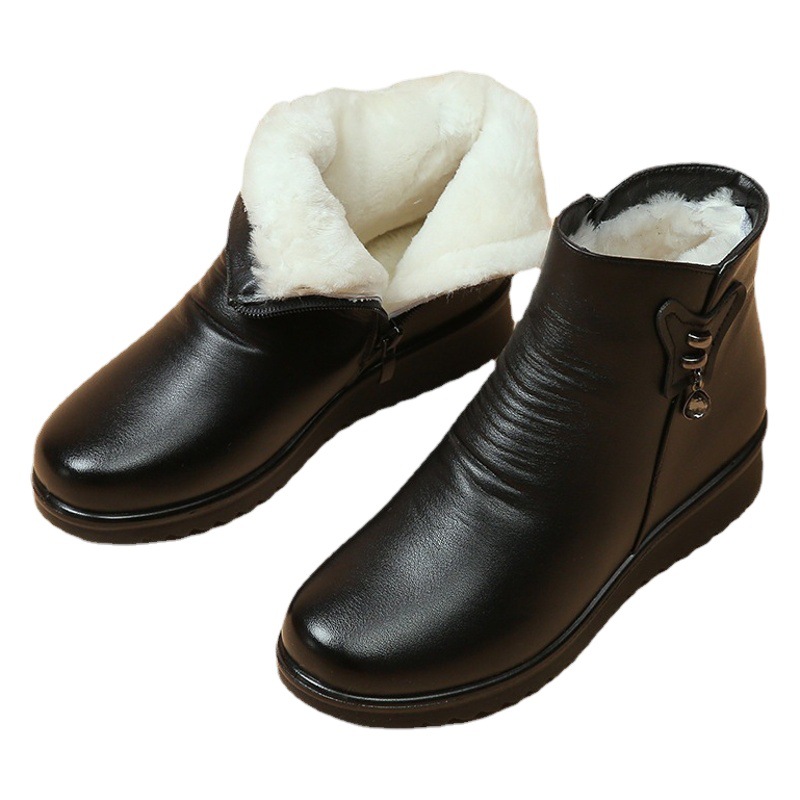 Botines Térmicos de Suela Plana para Mujer de PU Antideslizante para Invierno