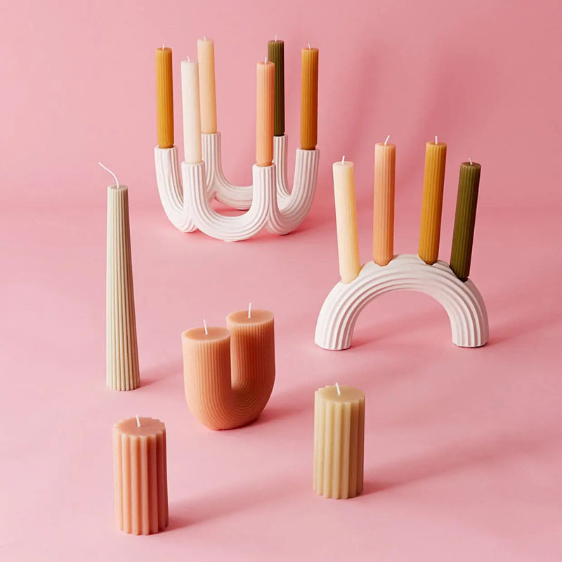 INS Estilo nórdico cerámica blanco candelabro decoración llanura embrión vela titular foto props invitado decoración de escritorio Decoración
