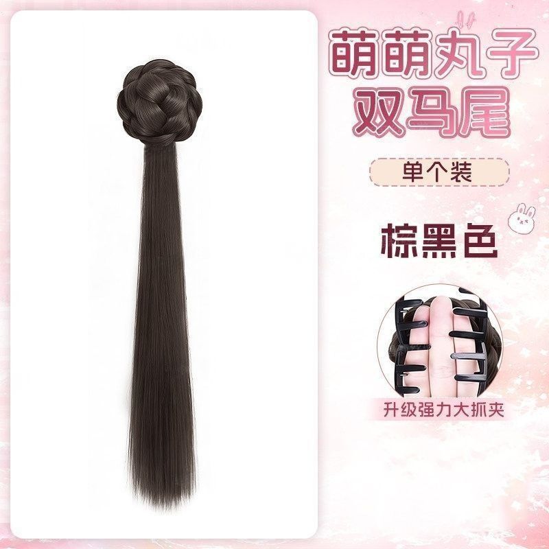 Nueva peluca china trenzada mujer cola de caballo agarrar clips estilo chino de estilo lateral cabello de simulación cabello Hanfu brotes de flores bola cabeza de peluca trenzada