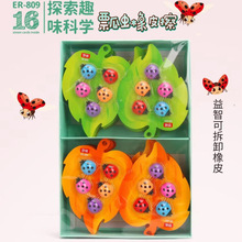 罗弗仿真昆虫橡皮擦益智可拆卸橡皮擦儿童学生专用3D造型橡皮批发