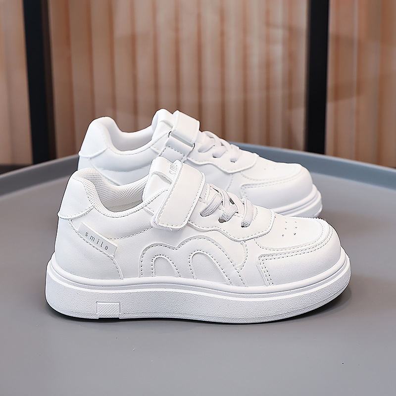 Children's white white sneakers for students for boys