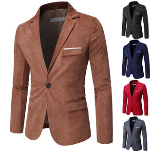 Amazon cross-border foreign trade Men's corduroy small suit Korean leisure business professional single western suit jacket men