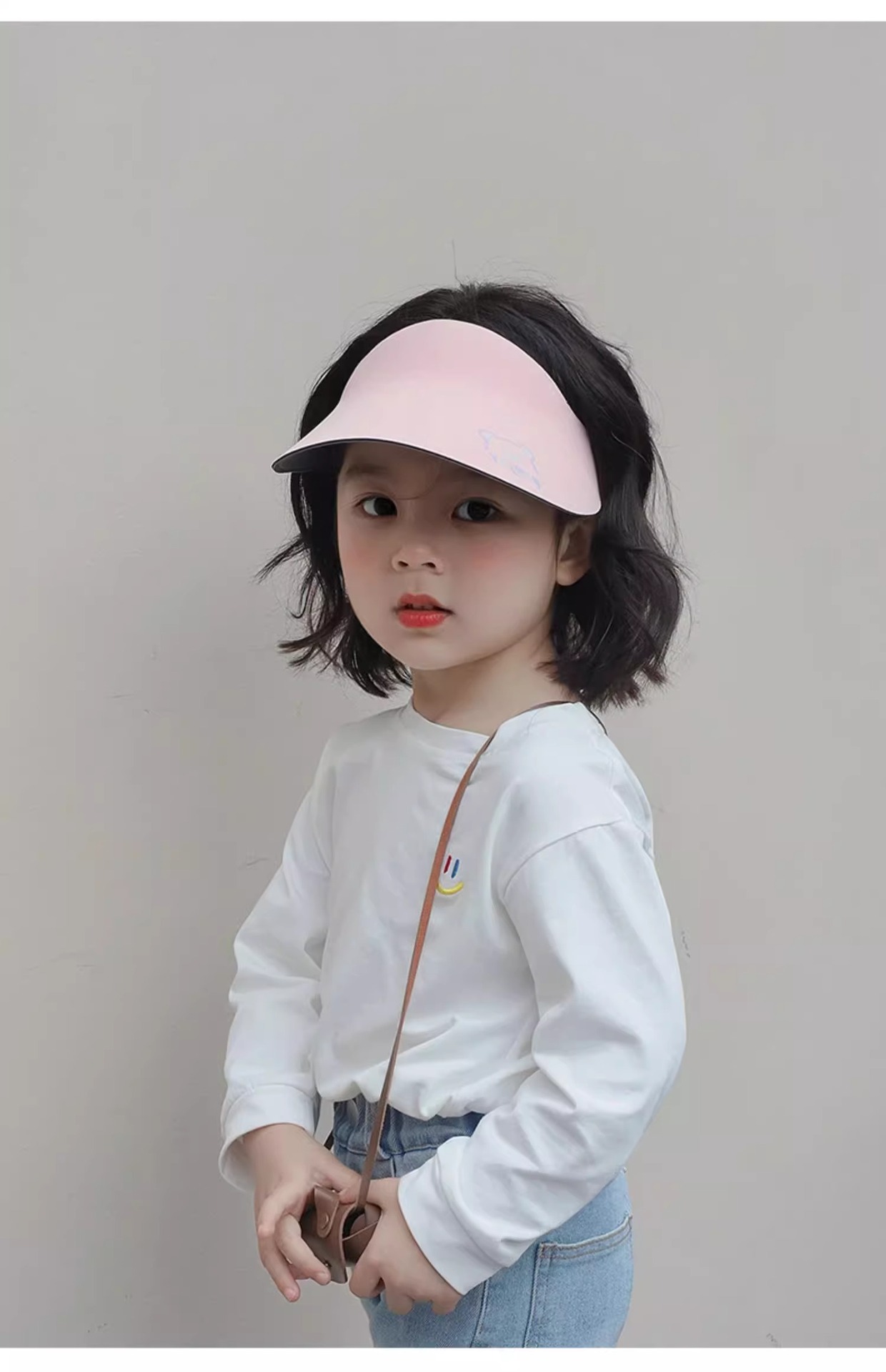 女の子用ベア柄日よけ帽