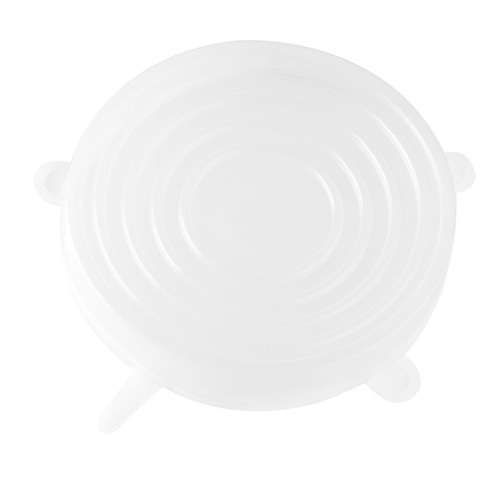 Food-grade silicone fresh-keeping rice bowl sealing lid household plastic wrap thermal bowl lid heat-resistant transparent 6-piece set