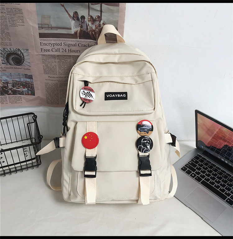 Mochila Femenina Coreana Harajuku Ulzzang Mochila Para Estudiantes De Secundaria Mochila Para Estudiantes De Secundaria De Gran Capacidad Estilo Universitario Ins display picture 22