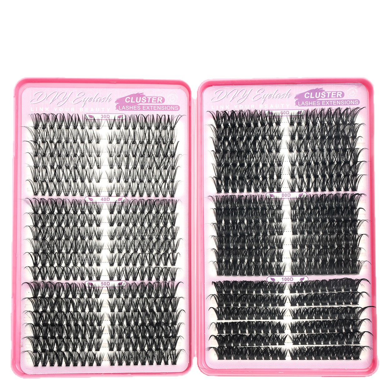 36 filas de 648 pestañas falsas 30D - 100D transfronterizas DIY Europa y América Amazon venta caliente conjunto de cabello segmentado gradiente