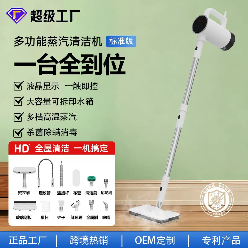 跨境家用多功能蒸汽清洁机高温杀菌除螨电动 蒸汽拖把HD-QJ216