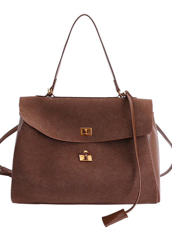 Bolso de maletín retro de gran capacidad para mujeres 2025 invierno nuevo estilo de moda mochila de piel de ciervo mochila de alta calidad para viajar
