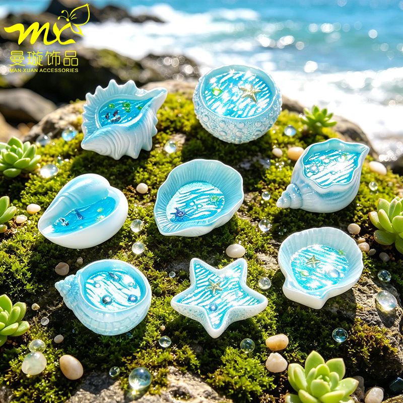 Cross-Border New Product Creative Ocean Shell Aquarium Moss Landscaping DIY Decorations Micro-Landscape Desktop Ornaments Cross-Border New Product Creative Ocean Shell Aquarium Moss Landscaping DIY Decorations Micro-Landscape Desktop Ornaments