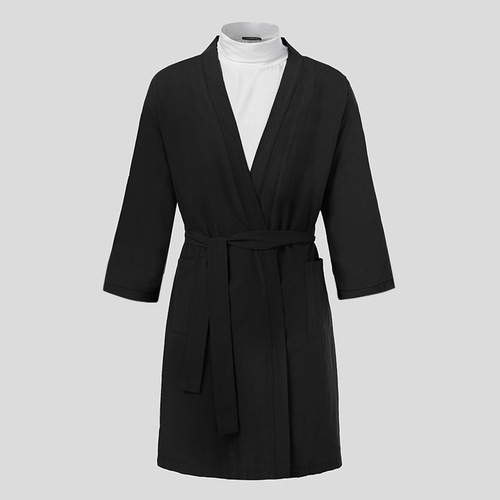 Amazon Men's Muslim Robe Spring Summer European and American Home Clothes Lazada Medium Length Seven-Sleeve Bath Robe