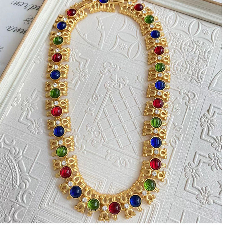 Retro Geometric Alloy glass Plating Womenu0027S Bracelets Necklace 1 Piece