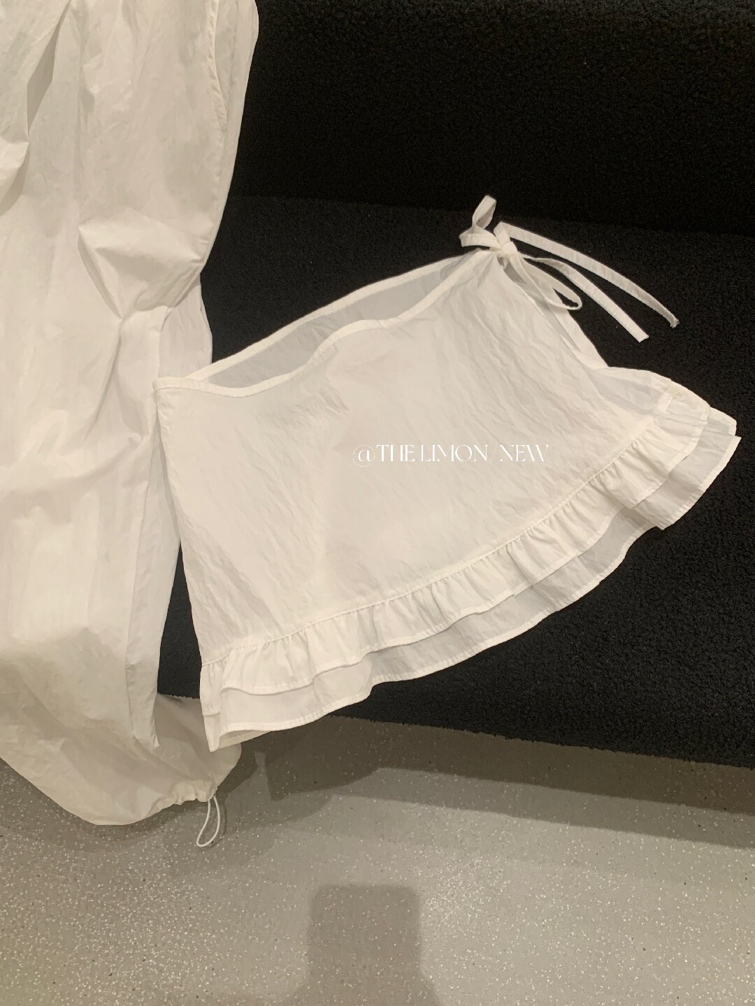 Quần culottes nữ ống rộng cạp cao, phối viền ren xếp tầng, dáng suông rộng, thanh lịch và thoải mái — màu đen, Xanh da trờicolor, màu trắng, Đá vôi chi tiết 49
