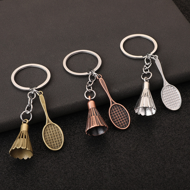 New Personalized Badminton Keychain Three-Dimensional Fashion Car Key Pendant Creative Gift Sports Club