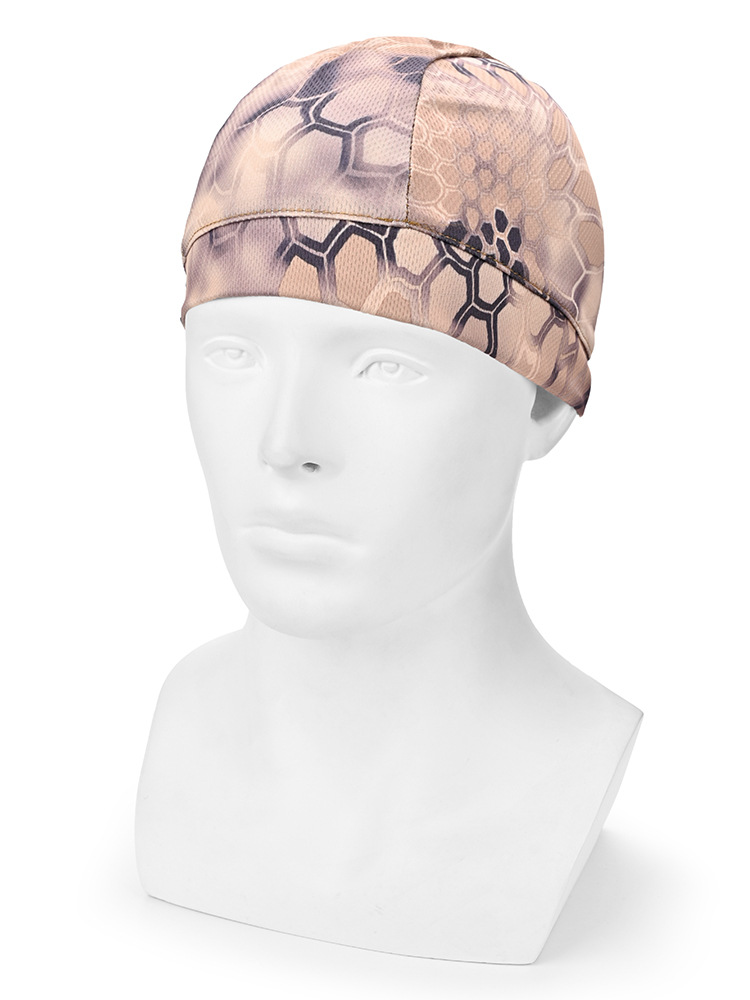 Gorro de malla de ciclismo, deportes al aire libre, correr, transpirable, absorbente de sudor, casco de secado rápido, gorro interior, a prueba de viento, protector solar, sombrero de camuflaje