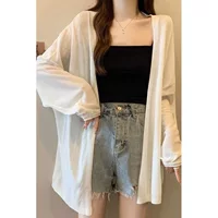 Лёгкий летний вязаный кардиган, plus-size (L–4XL), длинный рукав, защита от солнца