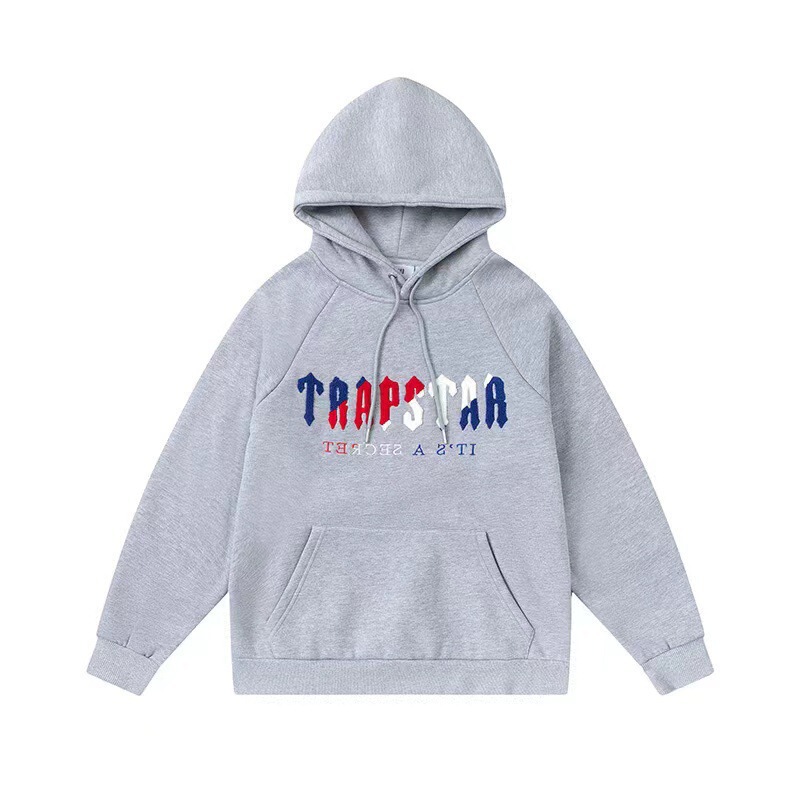 外贸Trapstar经典款彩虹渐变字母印花设计感宽松休闲百搭连帽卫衣|undefined