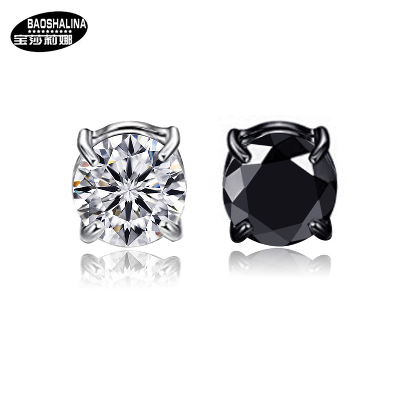 Baoshina Water Cube Magnet Colored Diamond Crystal Non-Pierced Earrings Strong Magnetic Iron Magnet Fake Earrings