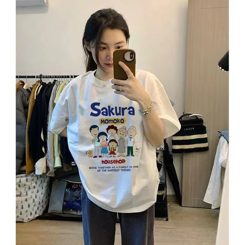 Bolsa de expresión facial manga corta Camiseta Linda cuello redondo Camiseta de manga corta para hombres y mujeres estilo coreano estudiante moda suelta ins Top par desgaste T image 8