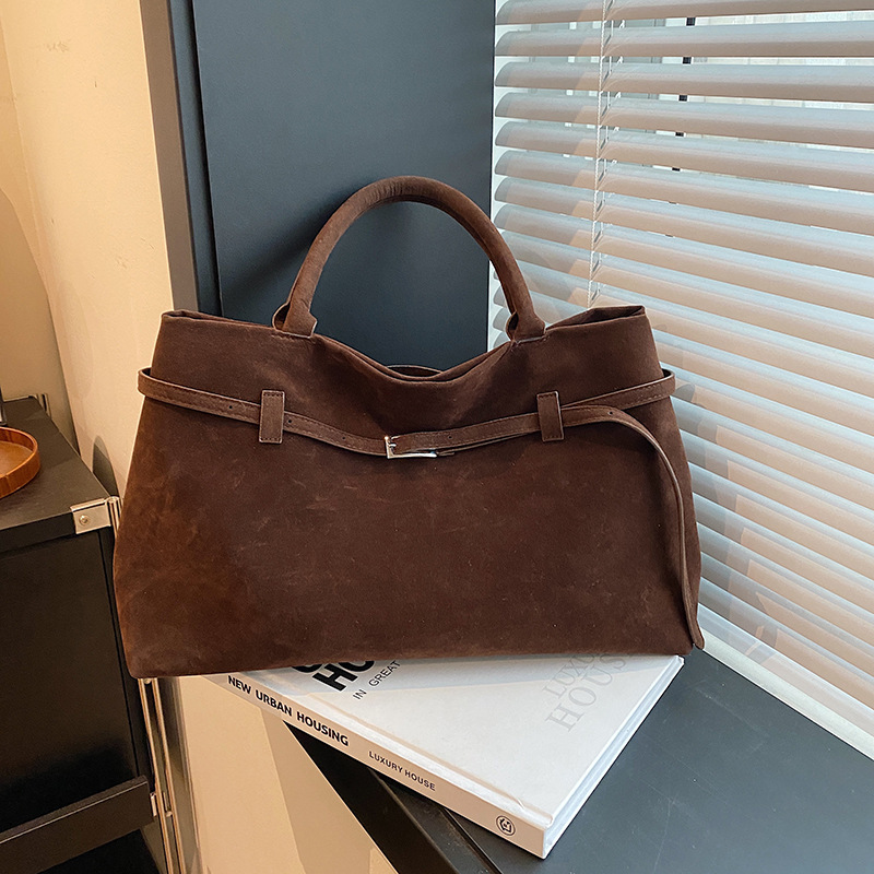 Cross-Border Foreign Trade Popular Fashion Trend Versatile Retro Suede Women's Tote Bag Hand-Held Shoulder Bag Cross-Border Foreign Trade Popular Fashion Trend Versatile Retro Suede Women's Tote Bag Hand-Held Shoulder Bag