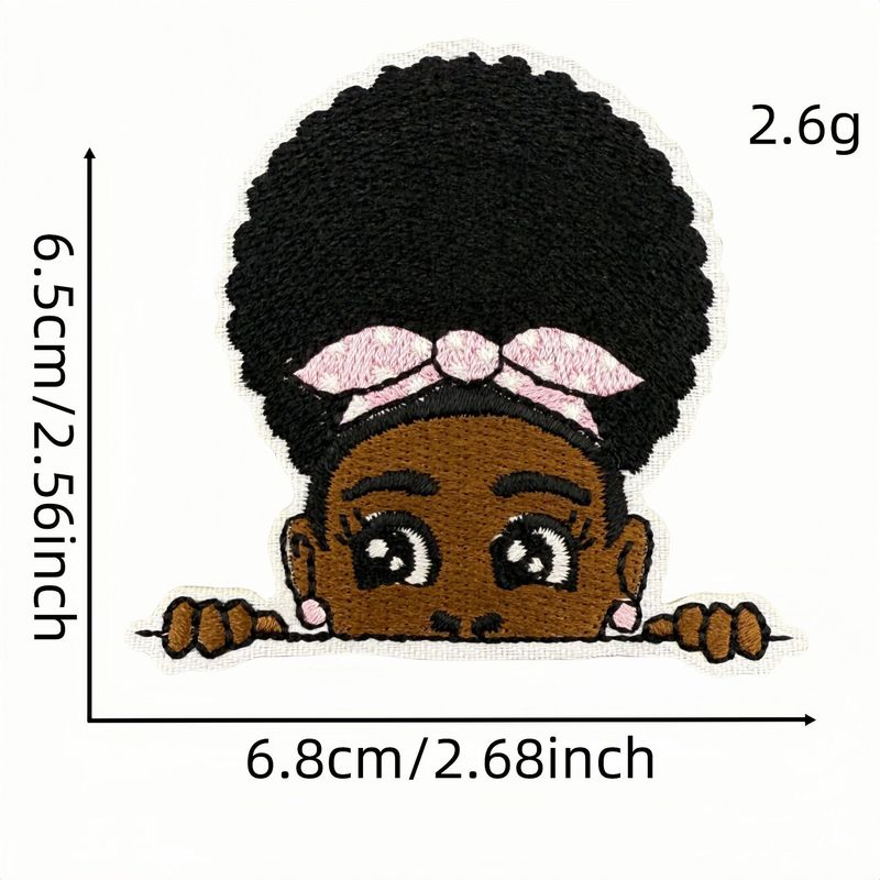 ファッショナブルな黒人少女魔法の布ステッカー刺繍漫画パッチアクセサリーパッチ在庫ありコンピュータ刺繍ホットメルト接着剤|undefined