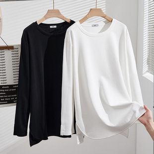 chubby girl plus size women's T-shirt loose slim autumn special plus size coat 200kg S5567
