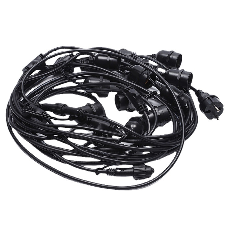 阿根廷灯串线 E27无氧铜平灯线 PSE认证插头灯头电源线