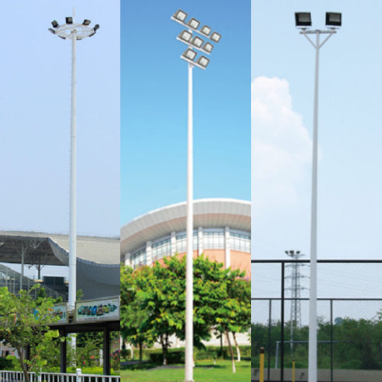 Factory wholesale 8 meters 10 meters 100W pole lights basketball field football field Stadium high pole lights pole