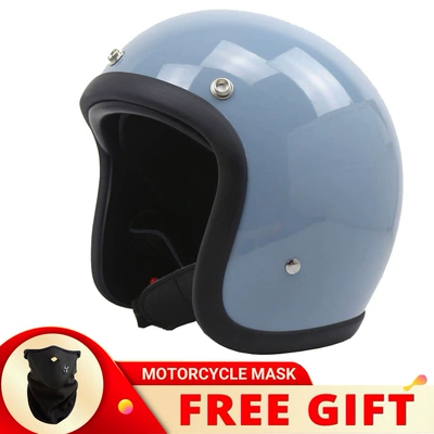 Unisex Retro Cruise Helmet, Motosiklet kaskı (dəbilqə) - cement-gray-mask-s