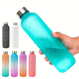 1L Amazon Hot Selling Outdoor Sports Plastic Water Cup Frosted Gradient Color Water Bottle Student Travel Fitness Drinking Cup