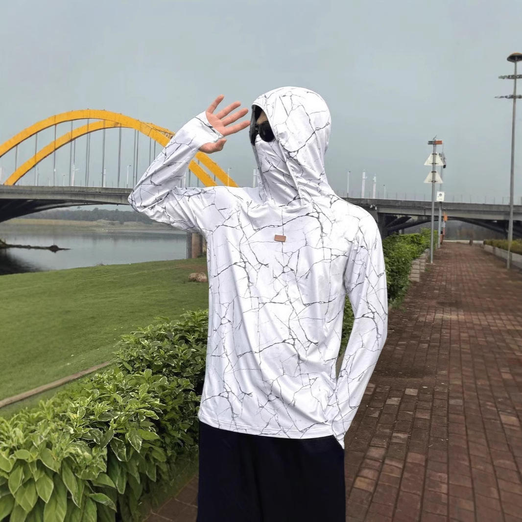 2025 New Men's Sunscreen Clothing Fishing Clothing Riding Clothing Sports Outdoor Quick-drying Breathable Lightweight Soft Hooded Road