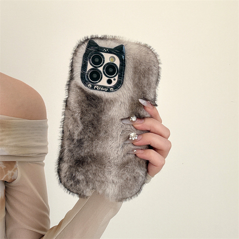 Ferret Plush Suitable for iPhone 16 Pro Max, Apple 15 Plus, Autumn and Winter Phone Case, 11, Apple 17, Foreign Trade, 14