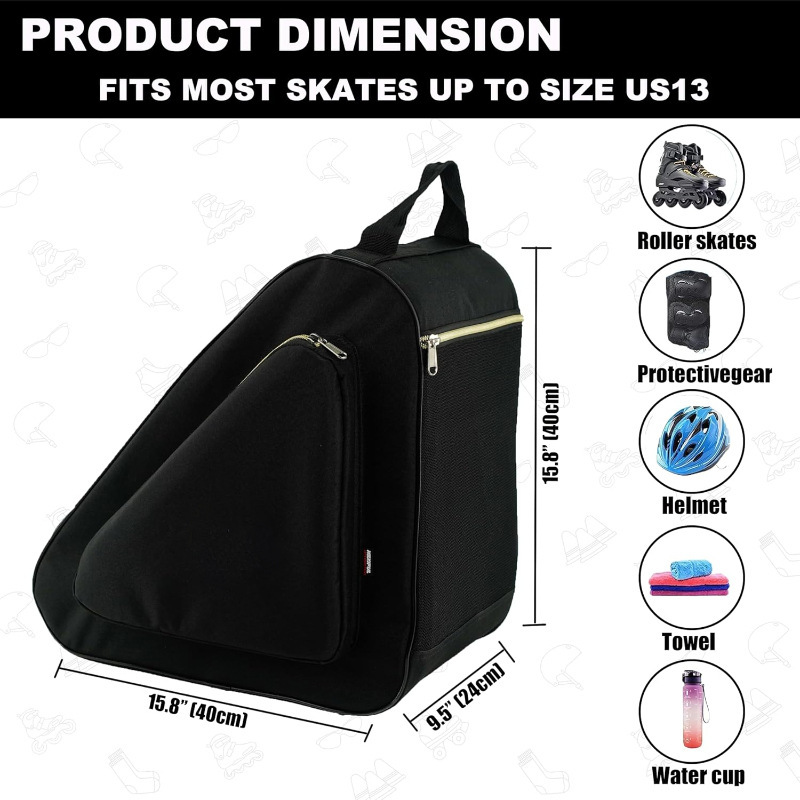 Paquete de almacenamiento de patinaje impermeable y duradero para patinaje de hielo, patinaje recto y patinaje de cuatro ruedas